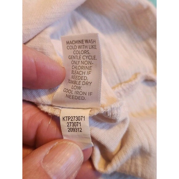 Pure J Jill Womens 3X Cream Colored Banded Embroidered Tee Cap Sleeve Top Shirt - Picture 6 of 8